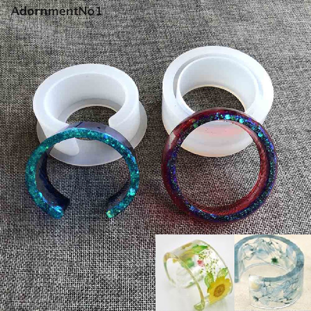 (AdornmentNo1) Cetakan Resin Bentuk Bulat Bahan Silikon Untuk Membuat Gelang / Perhiasan DIY