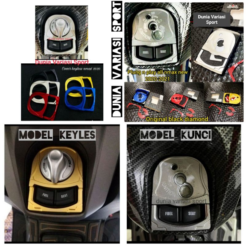 Tutup Cover Kunci Kontak Yamaha All New Nmax 2020-2022 Model Keyless/Kunci Black Diamond