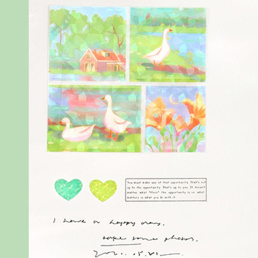 Agustina Forest Stationery Stiker PET Ins Sky Hand Akun Jurnal Bunga Perlengkapan Sekolah