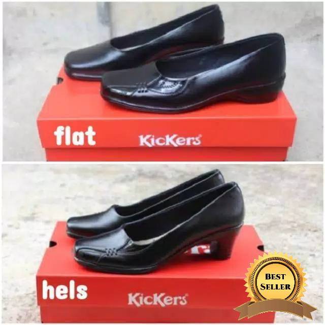 Sepatu Pantofel Wanita Hitam Hak 3 cm Cewek Sekolah Kantor Paskibra Paskibraka Paskib A02