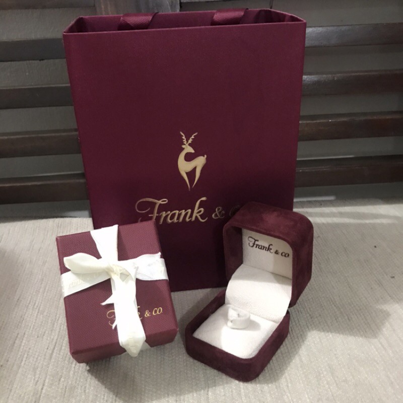 

frank n co full set kotak bludru cincin + box kardus + paper bag original seserahan lamaran tunangan