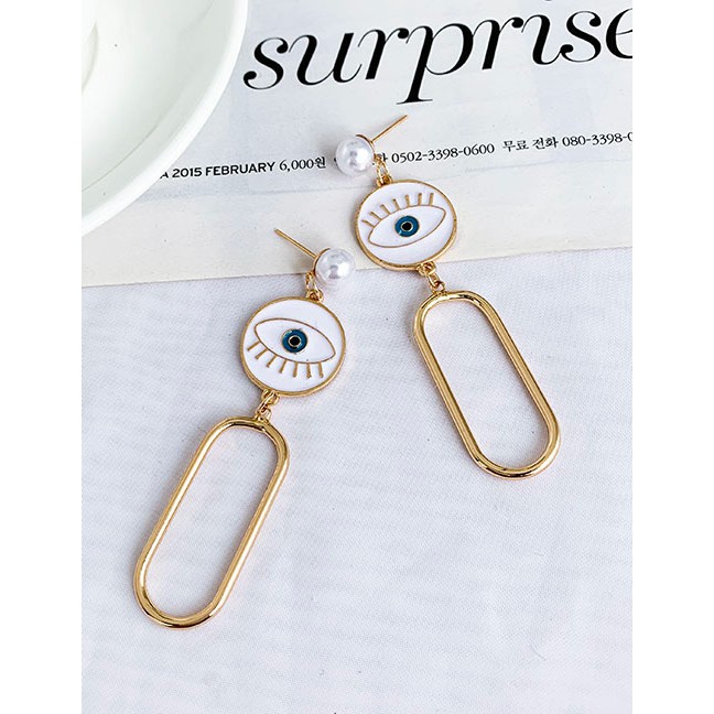 LRC Anting Tusuk Fashion Alloy Dripping Eye Oval Stud Earrings D96434