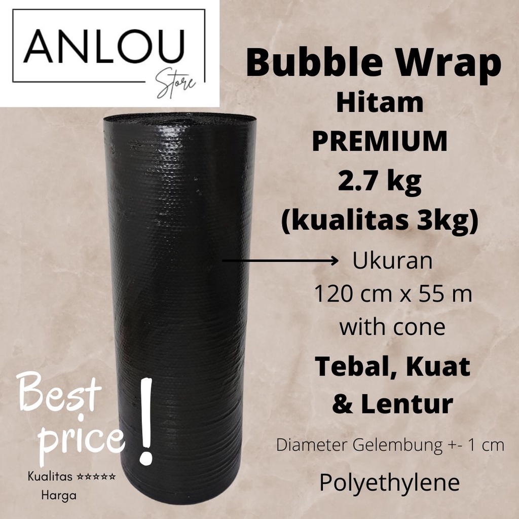 

BUBBLE WRAP Premium 2,7kg (kualitas 3kg) Uk. 55mx120cm with cone - harga per roll