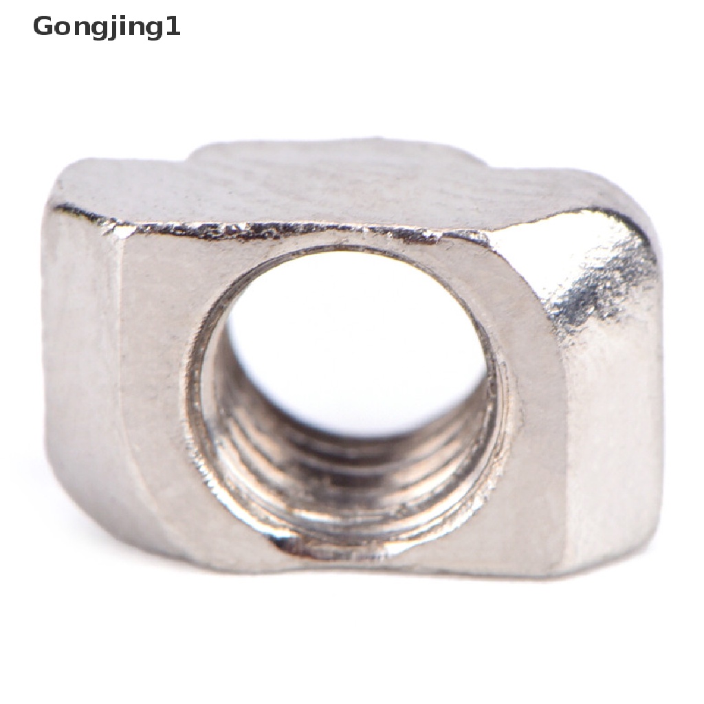 Gongjing1 50pcs Tslot T-Nut M3 M4 M5 Thread Id Bahan Carbon Steel Aluminum