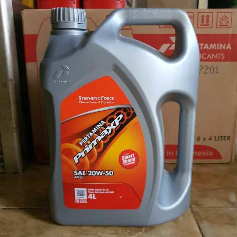 Oli mesin mobil bensin prima xp 20w-40 original 4liter