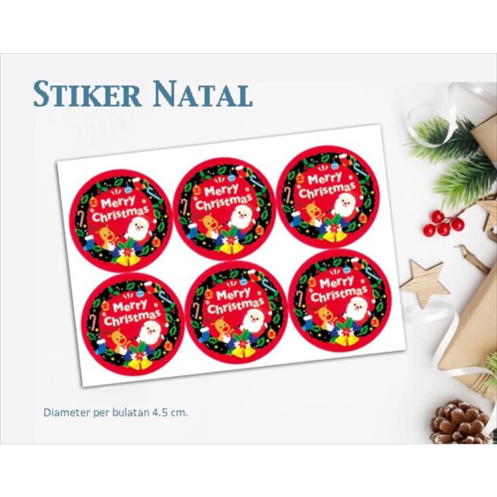 

Stiker Natal Santa Claus Christmas Gift Label Ucapan Hampers