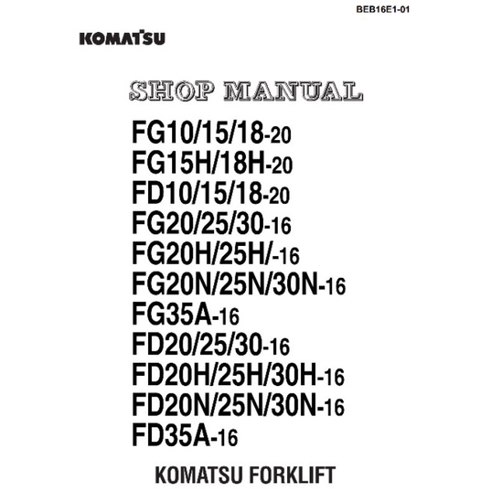 

shop manual forklift komatsu FD20-16