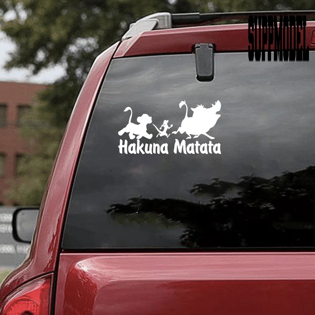 Stiker Vinyl Motif Hakuna Matata Tahan Air Untuk Mobil