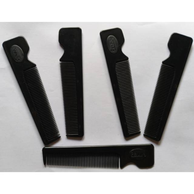 Sisir Saku / Sisir Pomade Bahan Plastik UNBREAKBLE Merek PENNY Wana Hitam