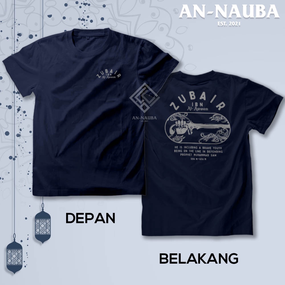 Kaos Dakwah Islami Sahabat Nabi / ZUBAIR IBN AL AWWAM TSHIRT / Baju Distro Santri Muslim [AN-6514]-2