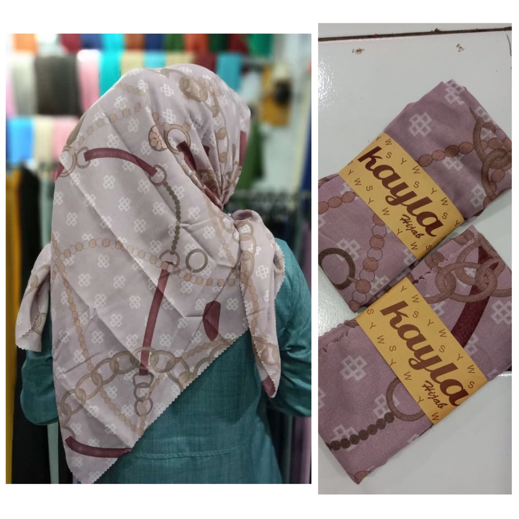 Hijab segi empat kayla bahan voal motif premim