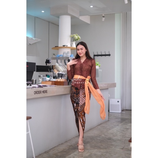 Kebaya Bordir Premium Special Coklat Nuttela | Kebaya Encim