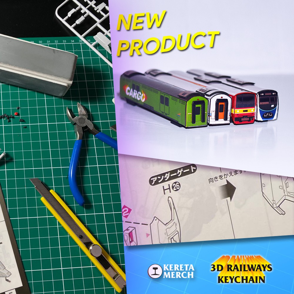 MINIATUR KERETA API GANTUNGAN KUNCI UNIK KECYHAIN DIECAST MAKET MINIATURE 3D GANCI MAINAN-3