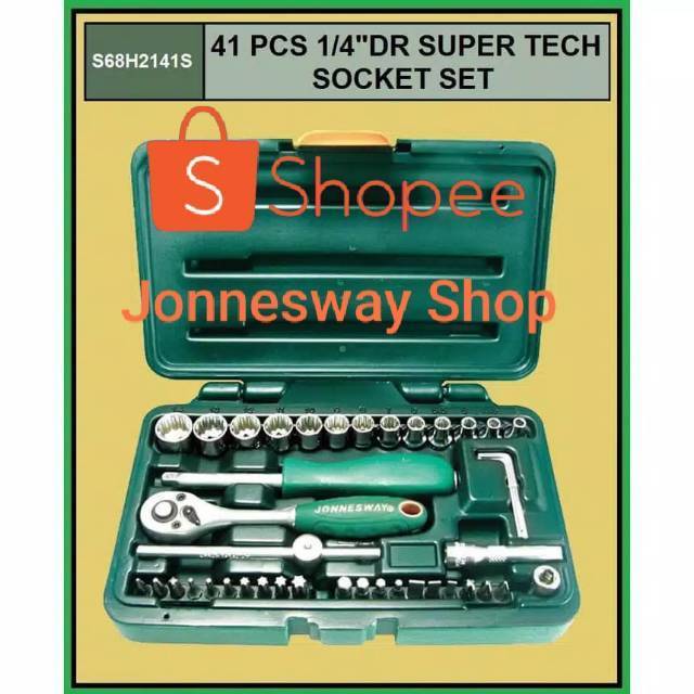 JONNESWAY 41 PCS SOCKET SET 1/4"DR SUPER TECH JONESWAY TOOL SET ( S68H2141S )
