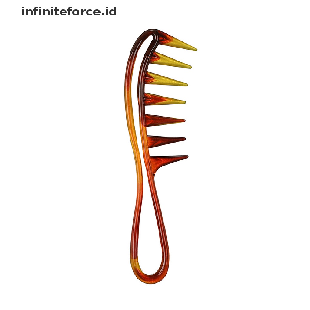 (Infiniteforce.Id) Sisir Rambut Anti Statis Model Gigi Lebar Warna Amber