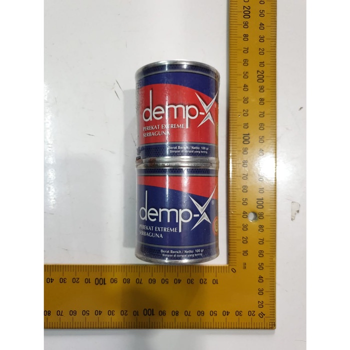 

KECIL Lem Epoxy Demp-X 2 komponen. 0.2 kg set 100 gram Dempul extreme