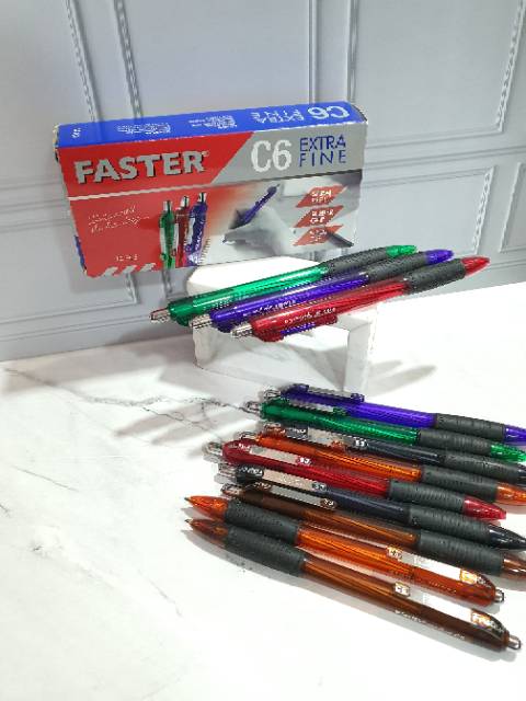 Pen Faster C6 cetek (1box = 12pcs)/faster/C6/bolpen faster-2