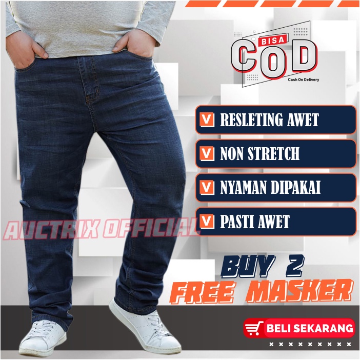 Celana Jeans Panjang pria Cowok Real Jumbo Big Size 33-44