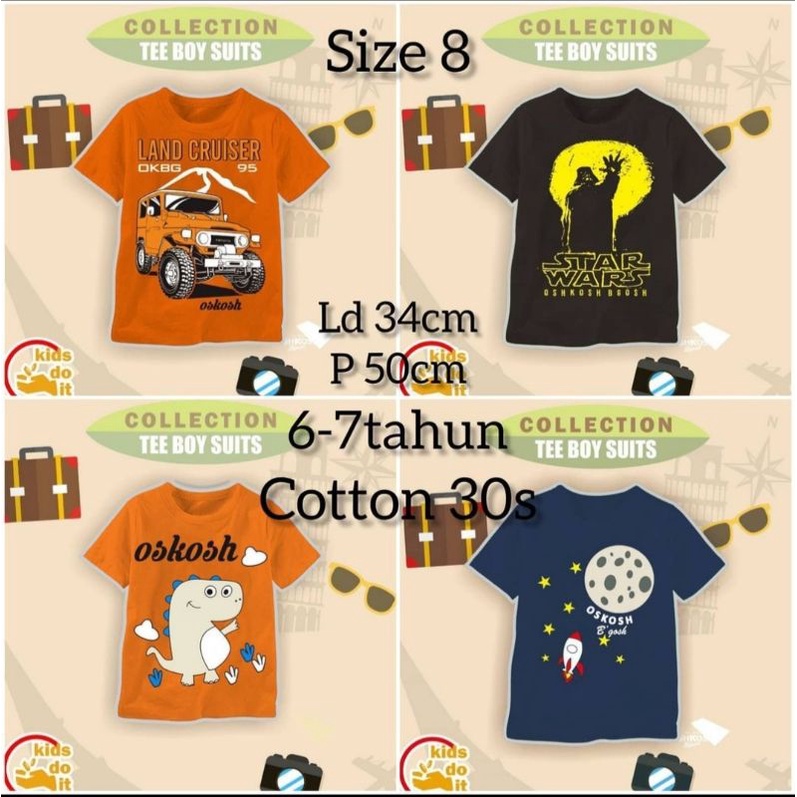 OSHKOSH KAOS ANAK DISTRO PREMIUM MURAH SIZE 4-10TH