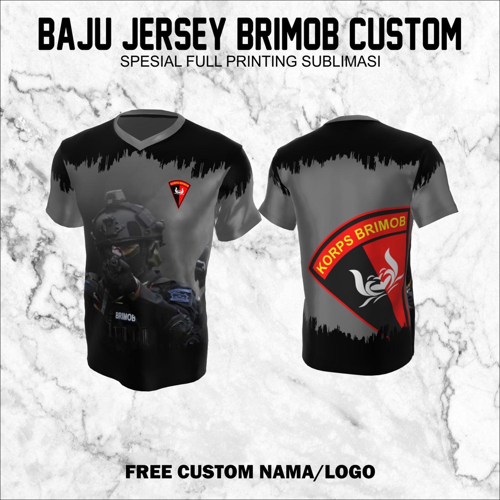 Jual Baju Kaos Jersey Brimob Fullprint Printing Custom Premium