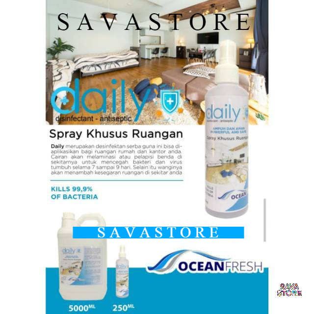 DAILY DESINFEKTAN CAIR ANTISEPTIC SPRAY 250ML + 5 LITER 5L KHUSUS RUANGAN