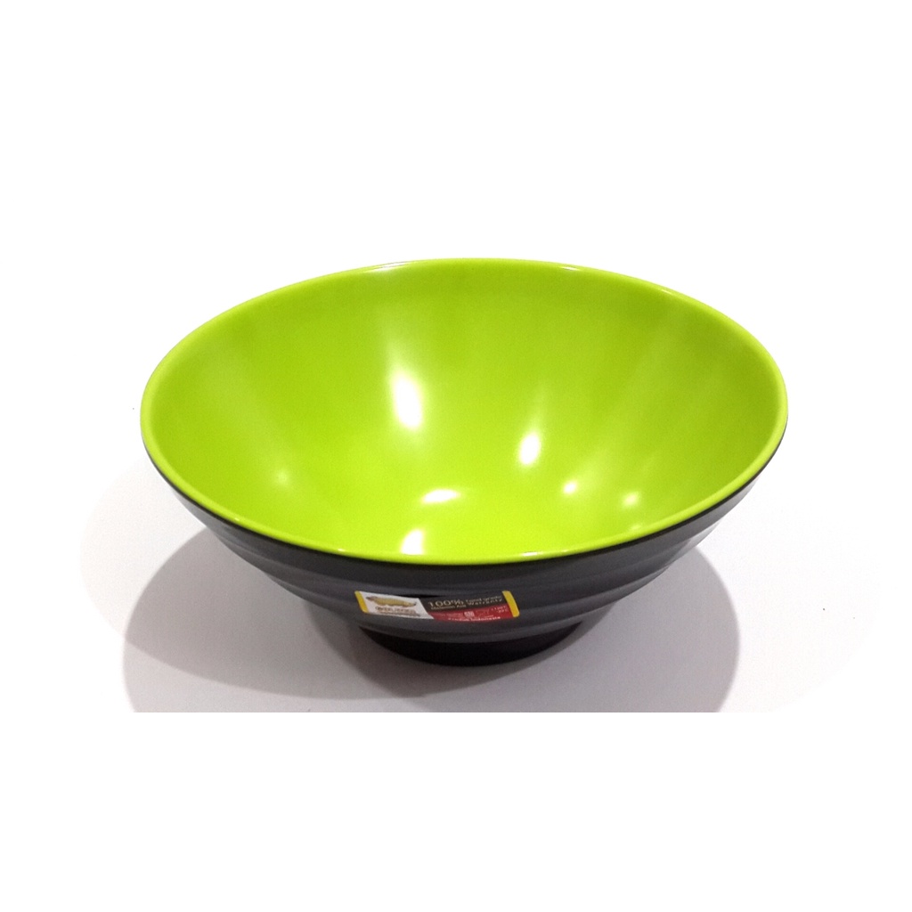 MANGKOK JEPANG K3R2N W75A4 Mangkok Melamin Ulir Datar Golden Dragon - 7 inch Hijau Hitam