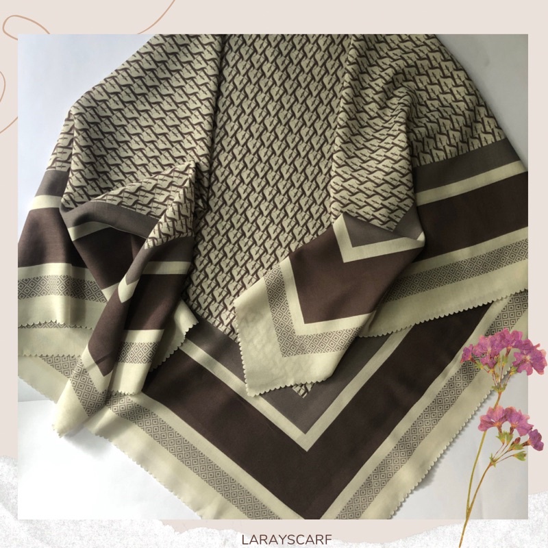 Hijab Voal Motif La Sabelle Premium Hijau Muda