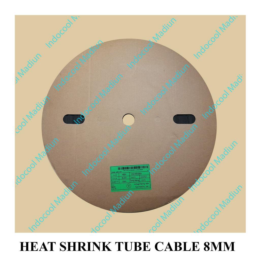 HS8 HEAT SHRINK/SOLASI BAKAR/SELONGSONG KABEL/HEAT SHRINK TUBE CABLE 8MM (HARGA PER ROLL)