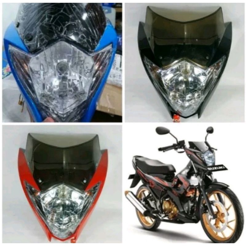 KEPALA LAMPU DEPAN SET/BATOK LAMPU DEPAN/REFLEKTOR DEPAN MOTOR SATRIA FU FACELIFT 2013/2014/2015