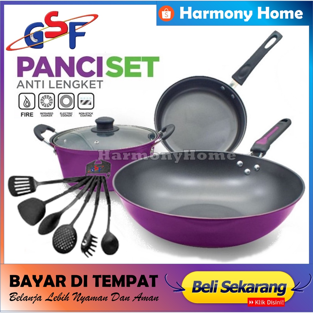 Panci Set GSF G-2629 Tutup Kaca Panci set GSF 10 pcs teflon series G-2629 MURAH Bisa Pcs Teflon Series GSF G-2629 / panci set 10 pcs murah anti lengket / panci set stainless tebal isi 10 jumbo murah / panci set tutup kaca / panci set anti lengket