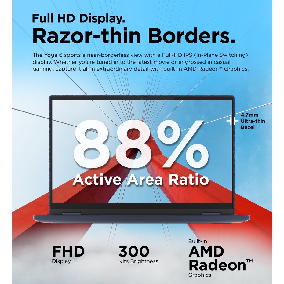 Lenovo 2in1 Yoga 6 13ALC6 2KID Ryzen 7 5700U Win10 16GB 512GB SSD 13.3