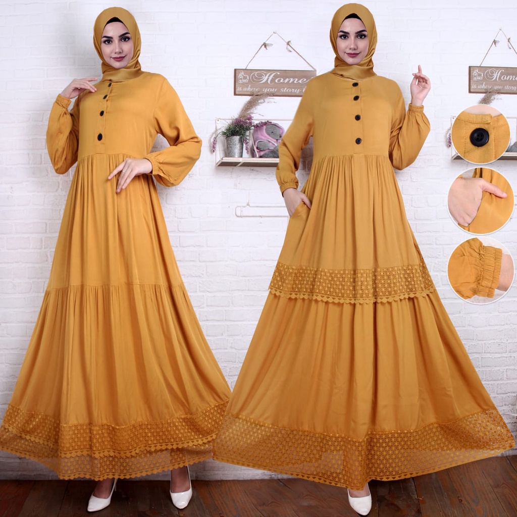 UNNA_STORE.2019 / Baju Gamis Terbaru 2021 Wanita Remaja Dewasa Model Kekinian Viral Modern Mewah Hit