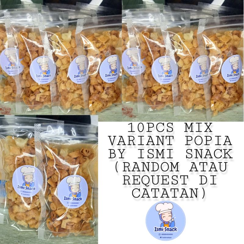 

10PCS MIX VARIANT POPIA BY ISMI SNACK (LUMPIA KERING)