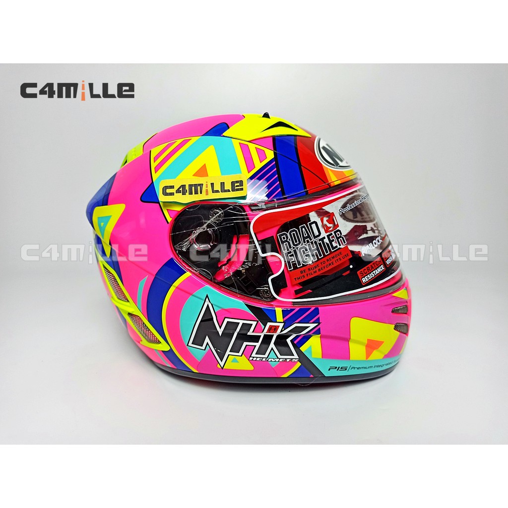 HELM NHK TERMINATOR SE PIGMENT PINK FLUO  DOUBLE VISOR FULL FACE