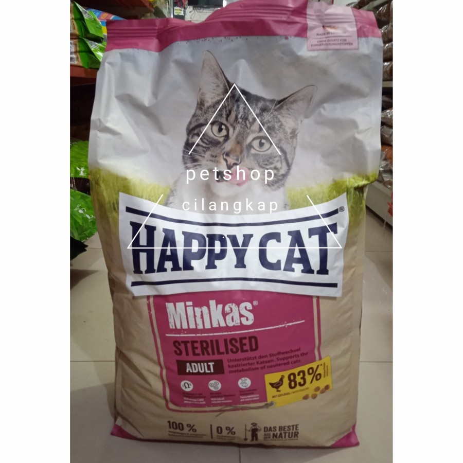 happy cat minkas sterilised 10kg (Ekspedisi) makanan kucing dewasa steril