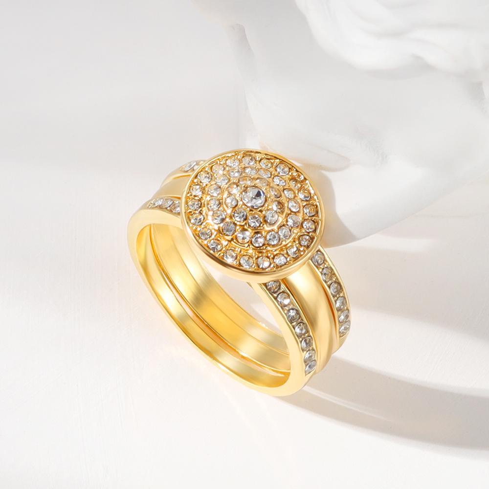 Cincin Pasangan Nanas Pria Wanita Kawin Perhiasan Fashion Lapis Emas