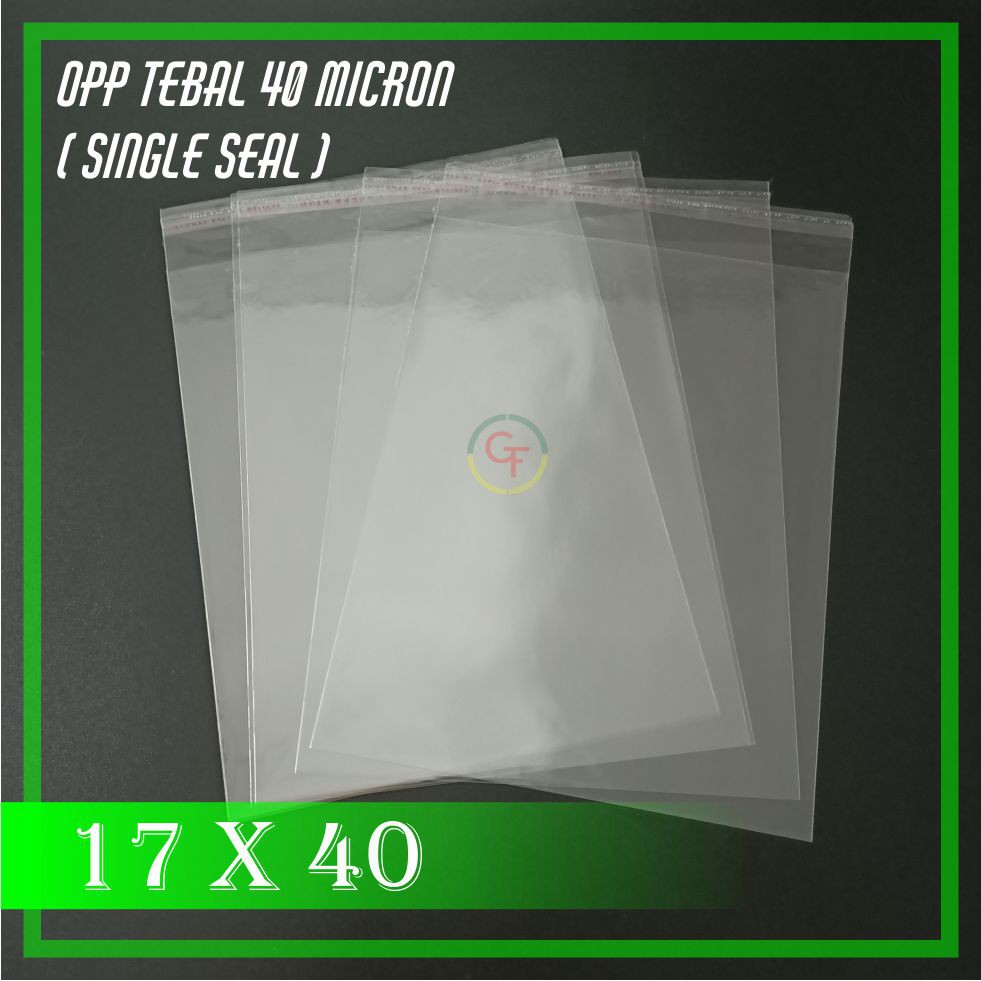 17x40 PLASTIK OPP TEBAL (SINGLE SEAL)
