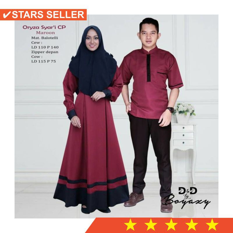 SHOLAWAT SALAWAT KARTINI DAY PAKAIAN ADAT / BAJU SARIMBIT POLOS BALLOTELI PLUS KHIMAR COUPLE ORYZA