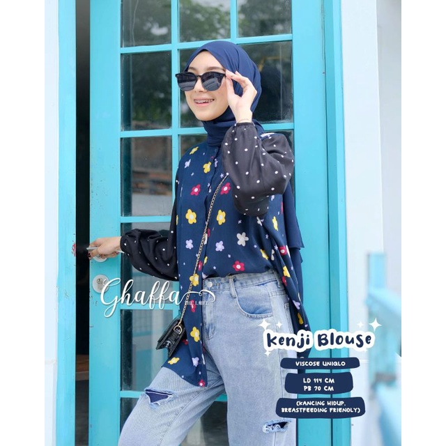 kenji blouse muslimah motif bunga by ghaffa label