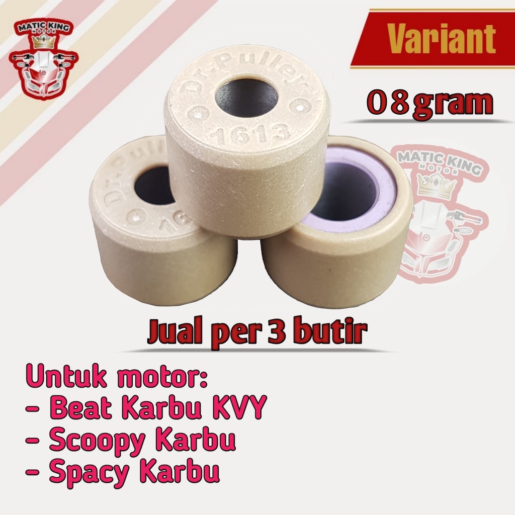 Roller racing Beat Scoopy Spacy 110 Karburator Dr pulley tipe 1613 per 3 butir