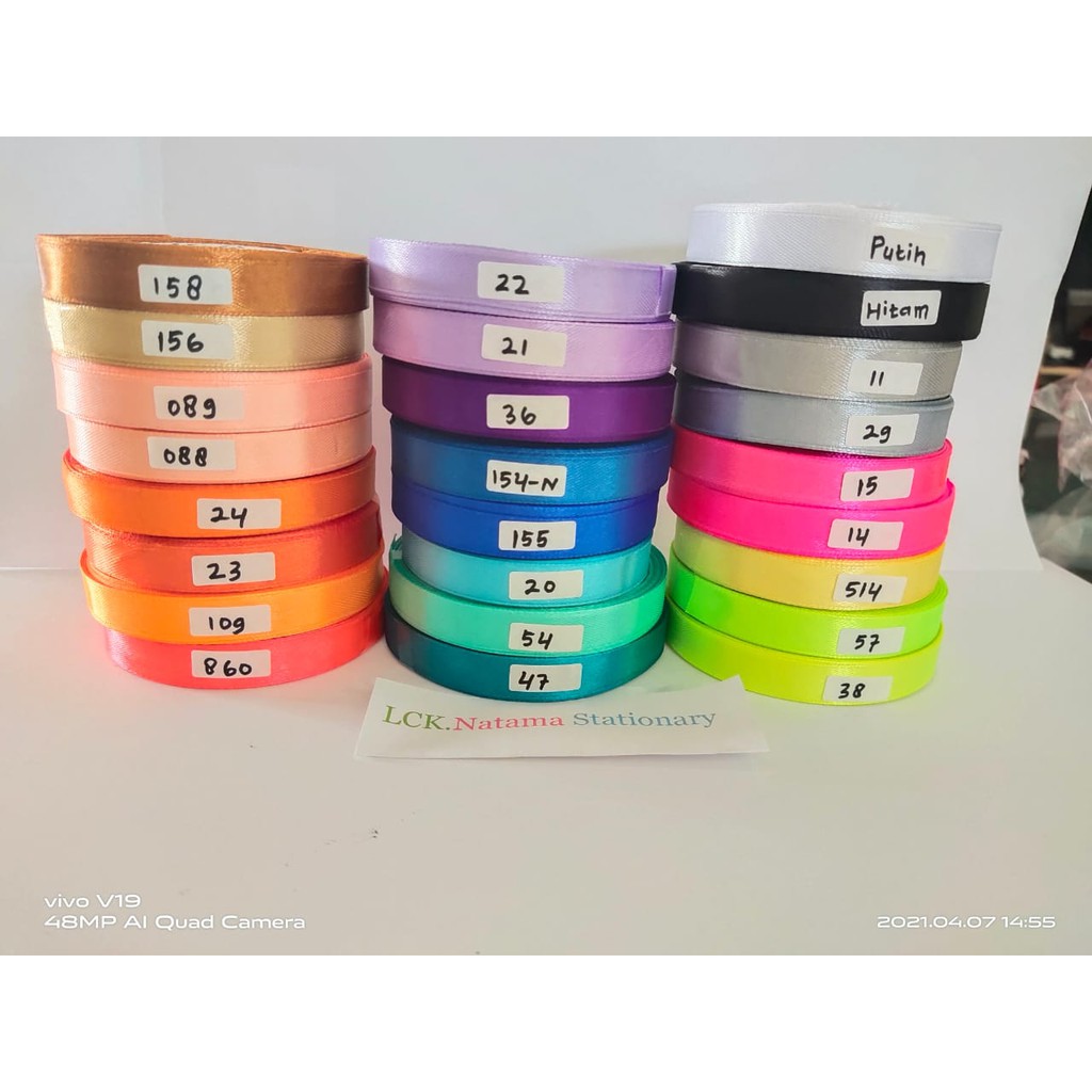 1of 4 Pita Kain 1/2 inch- pita satin- 1 roll (20m) JUAL PER ROLL