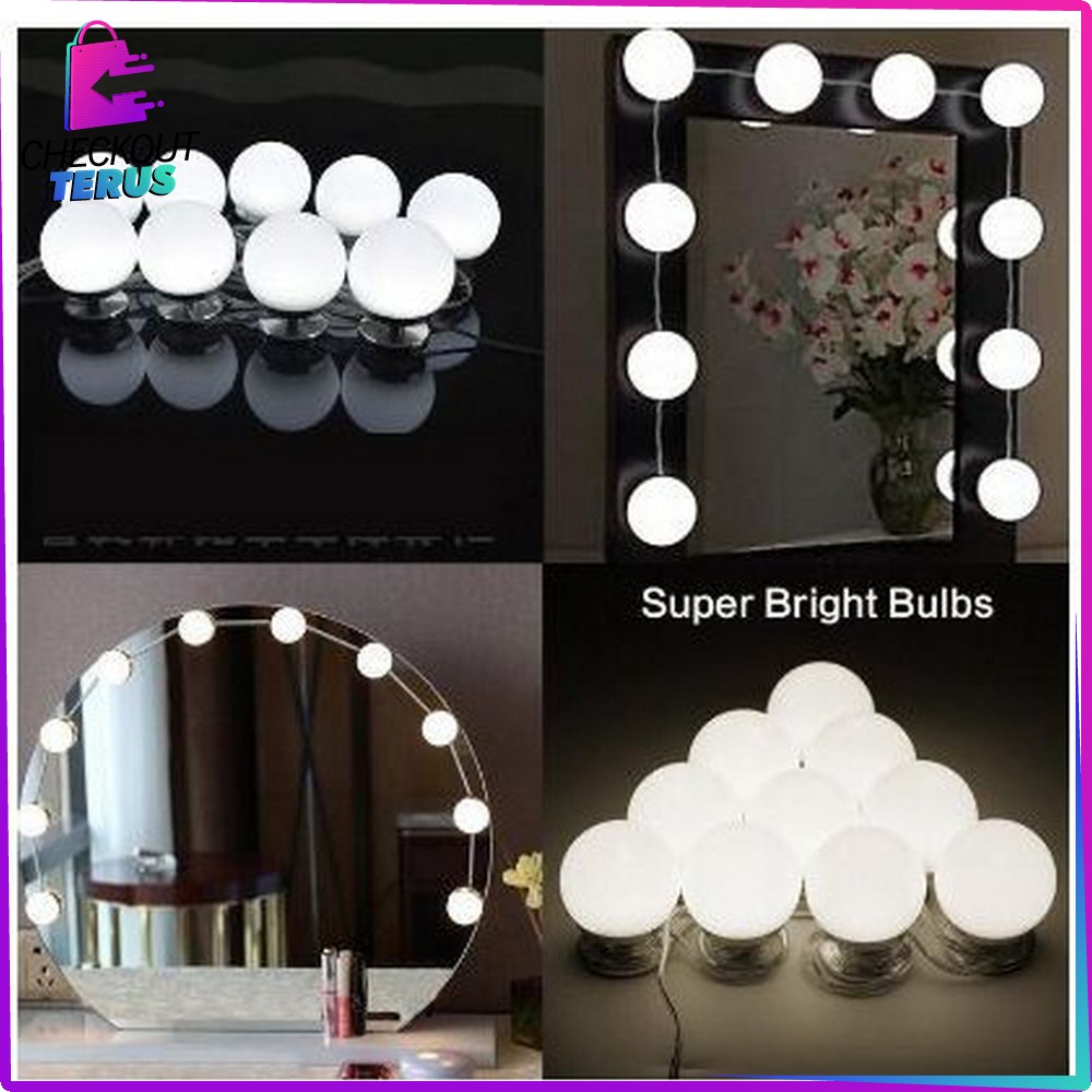 CT K2 Lampu Led Meja Rias Make Up ( 10 Bohlam ) Meja Dandan Wanita Lampu Kaca Rias Vanity Mirror Light