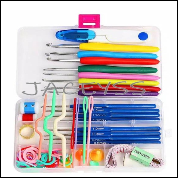 set perlengkapan rajut cocok untuk pemula alat rajut lengkap set jarum rajut lengkap