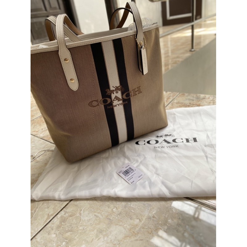 NBU BUTIK COACH CITY ZIP TOTE HORSE & CARRIAGE JACQUARD