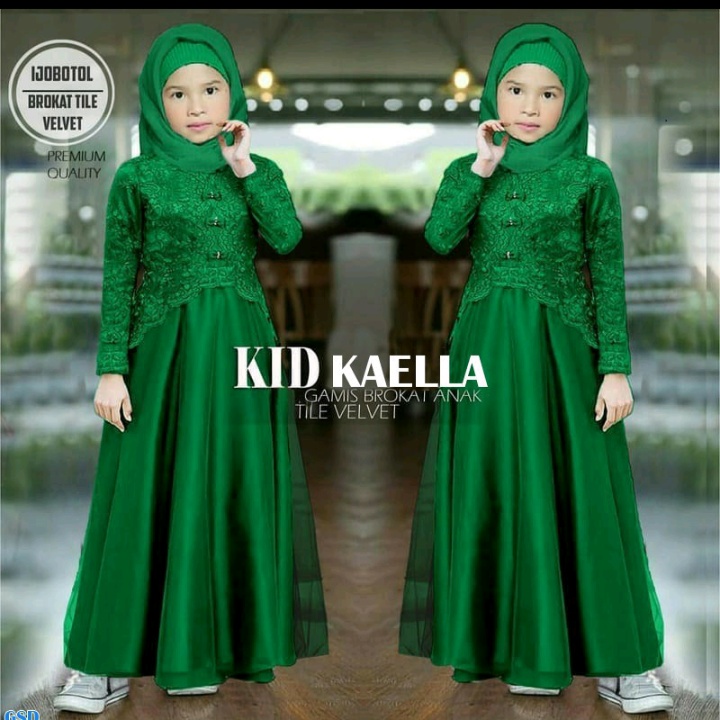 Brukat Anak Kebaya Muslim Gamis Brukat Anak Perempuan Kebaya Anak Dress Baju Busana Muslim Kids Girl