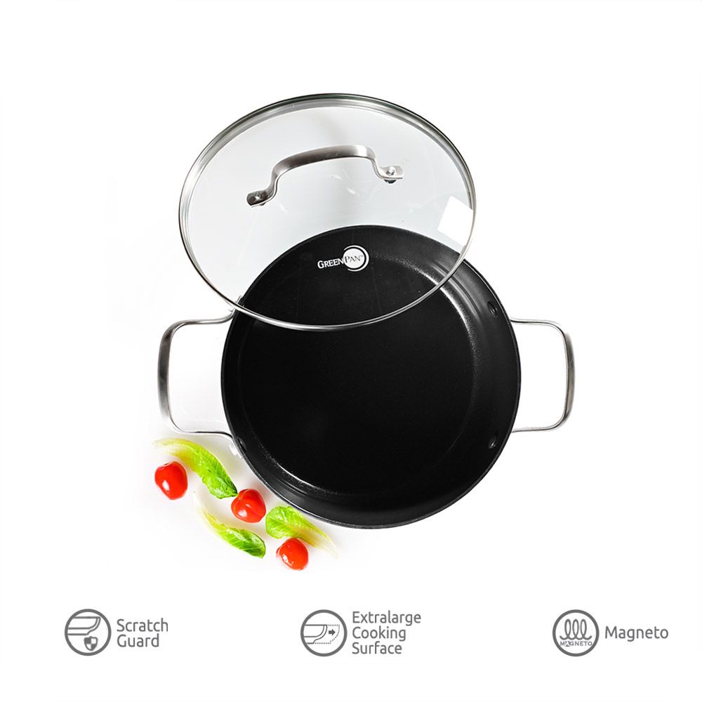 GreenPan Copenhagen Black Covered Casserole 24 Cm