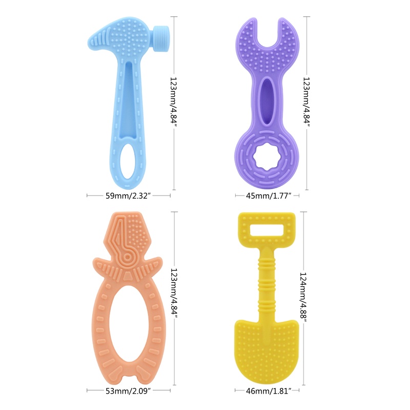 Mary 4pcs / Set Mainan Teether Bayi Laki-Laki / Perempuan Bahan Silikon