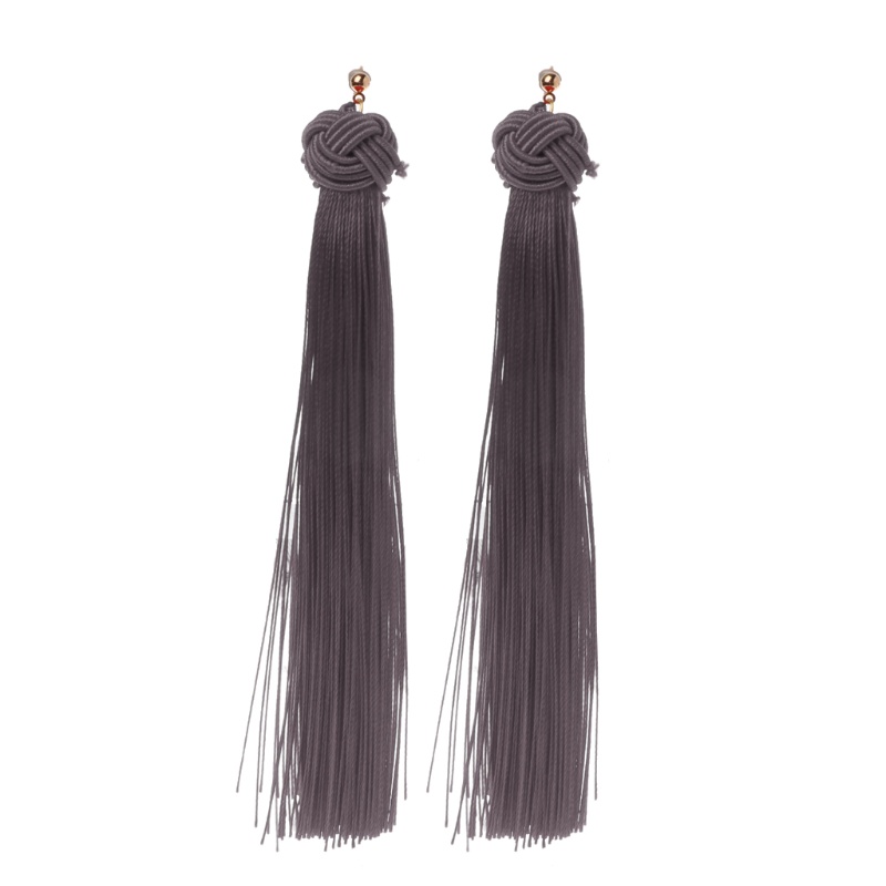 SIY  Bohemian Knotted Super Long Tassel Earrings Women Balls Beaded Fringe Jewelry