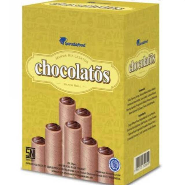 

Chocolatos wafer cream cokelat 1box isi 24 pcs
