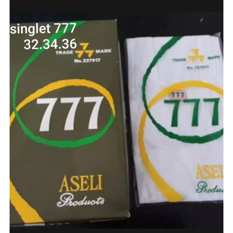 singlet 777 termurah / singlet pria dewasa / size 34 - 42 / kaos tanpa lengan